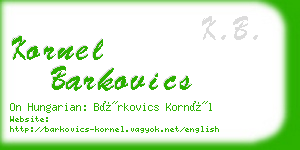 kornel barkovics business card